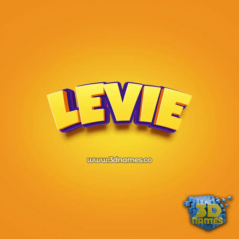levie in Orange Toon style - 3D name wallpaper