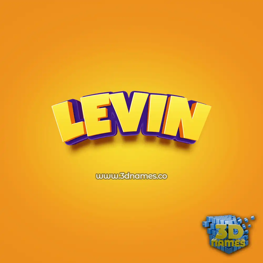 levin in Orange Toon style - 3D name wallpaper