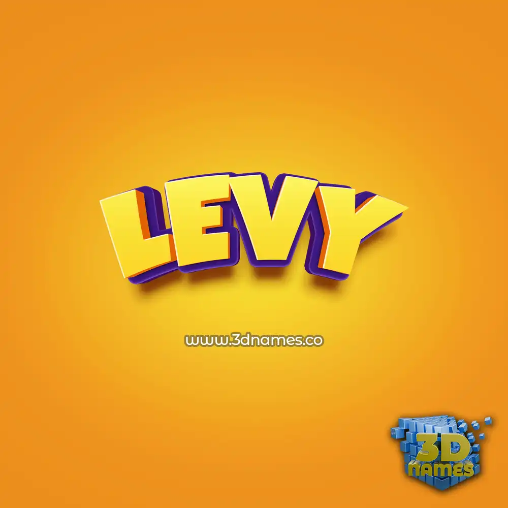 levy in Orange Toon style - 3D name wallpaper