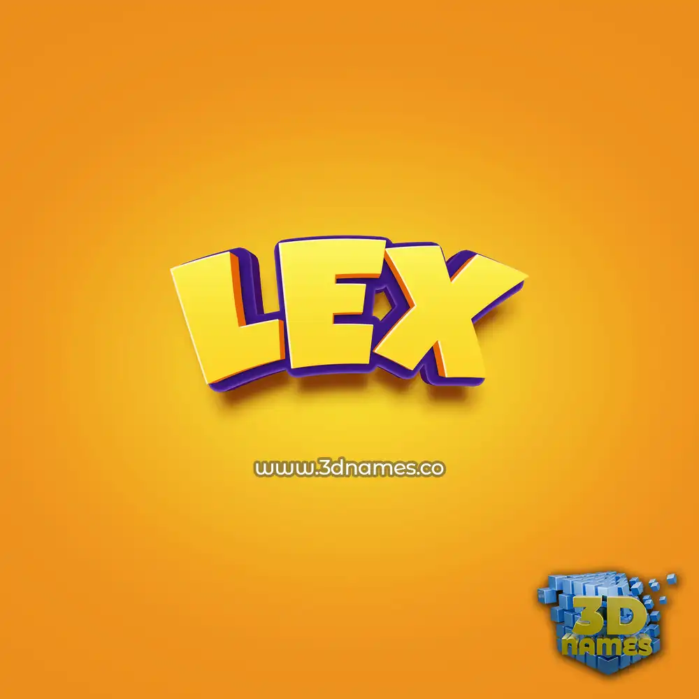 lex in Orange Toon style - 3D name wallpaper