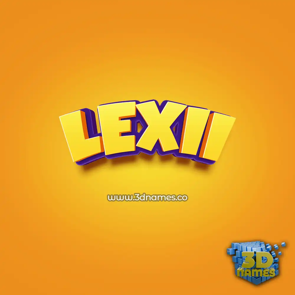 lexii in Orange Toon style - 3D name wallpaper