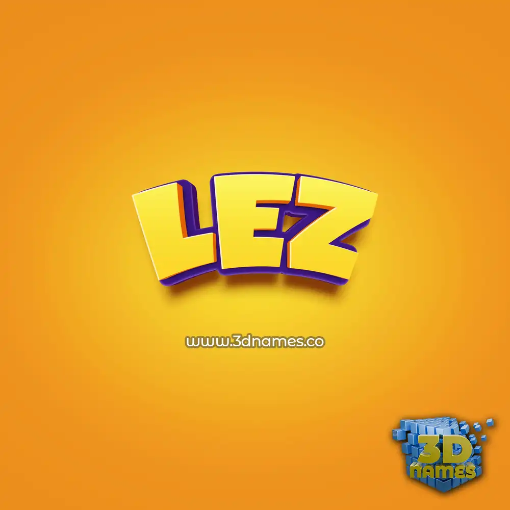 lez in Orange Toon style - 3D name wallpaper