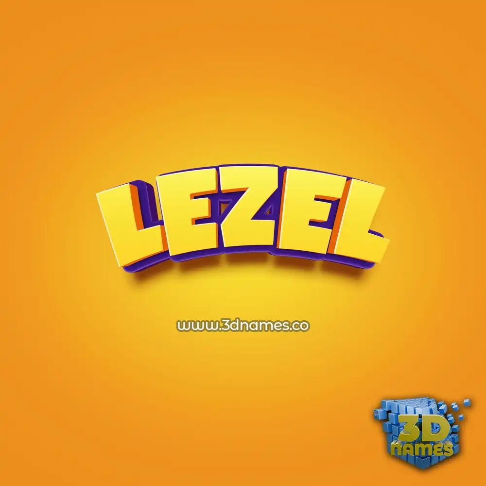 lezel in Orange Toon style - 3D name wallpaper