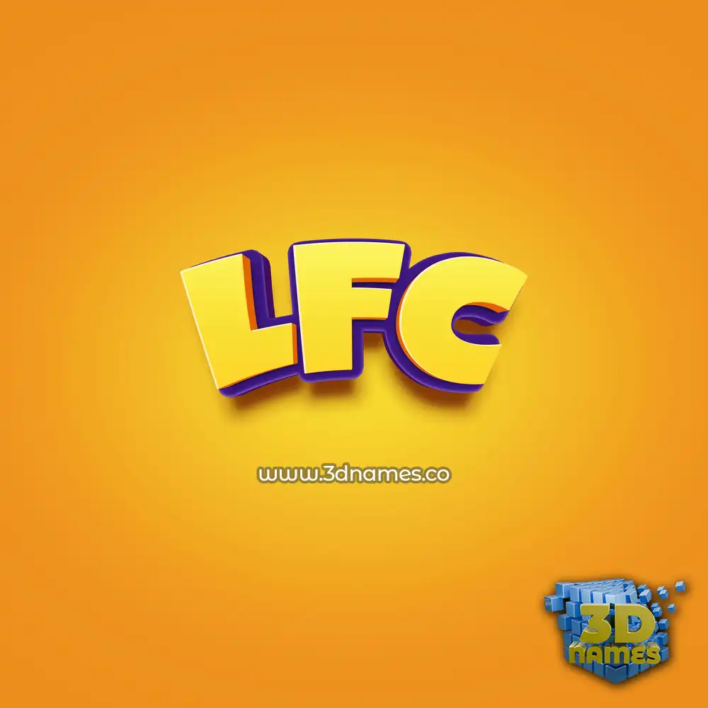lfc in Orange Toon style - 3D name wallpaper