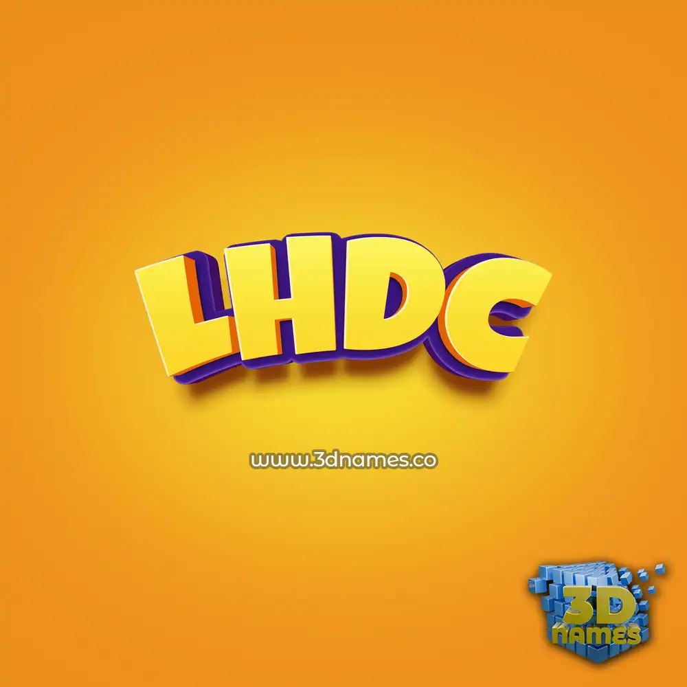 lhdc in Orange Toon style - 3D name wallpaper
