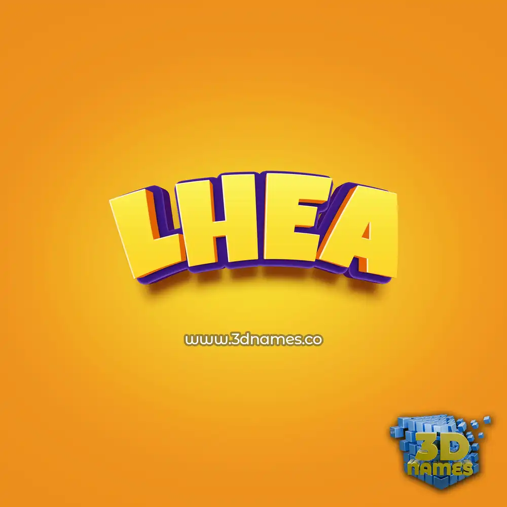 lhea in Orange Toon style - 3D name wallpaper