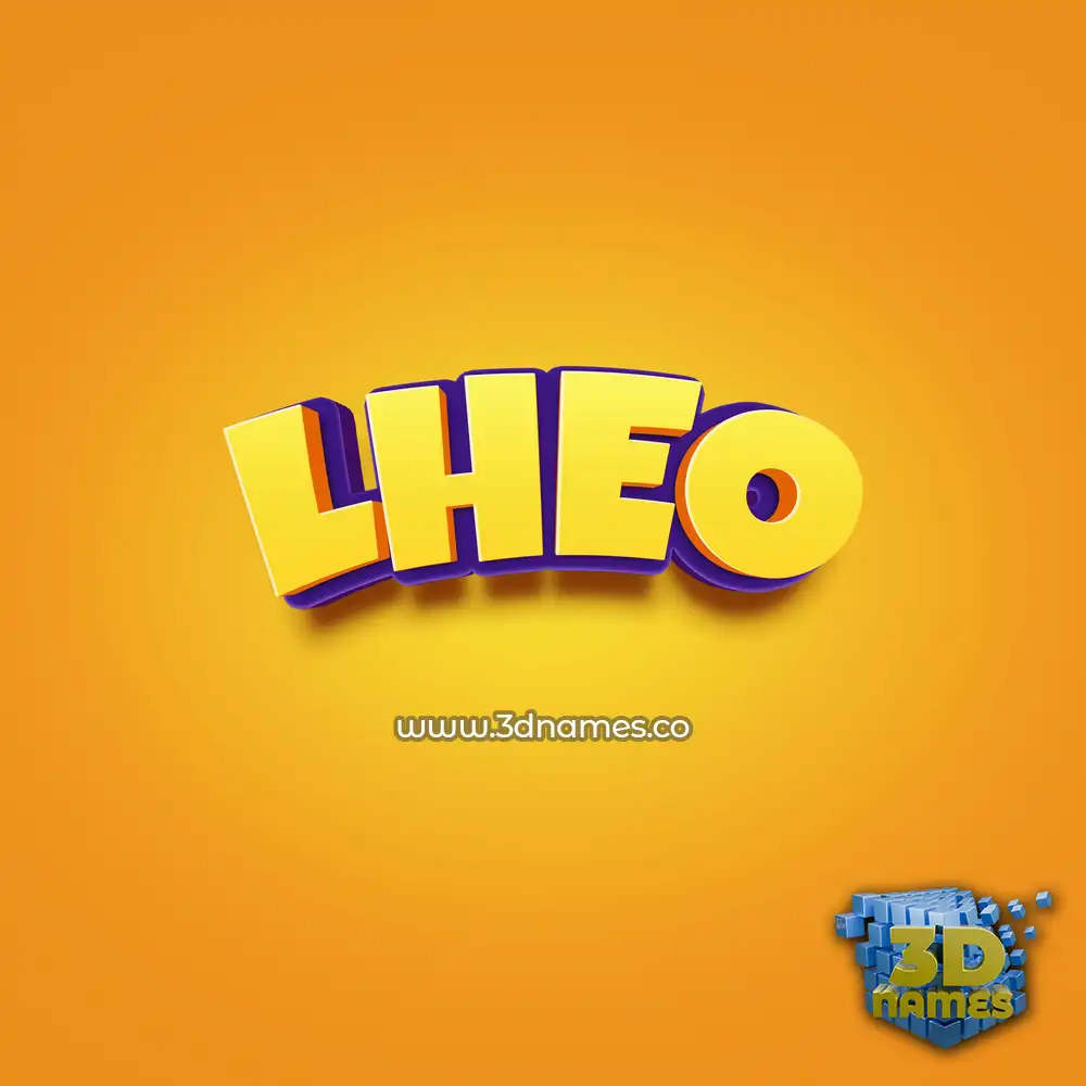 lheo in Orange Toon style - 3D name wallpaper