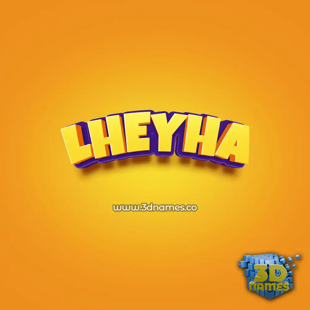 lheyha in Orange Toon style - 3D name wallpaper