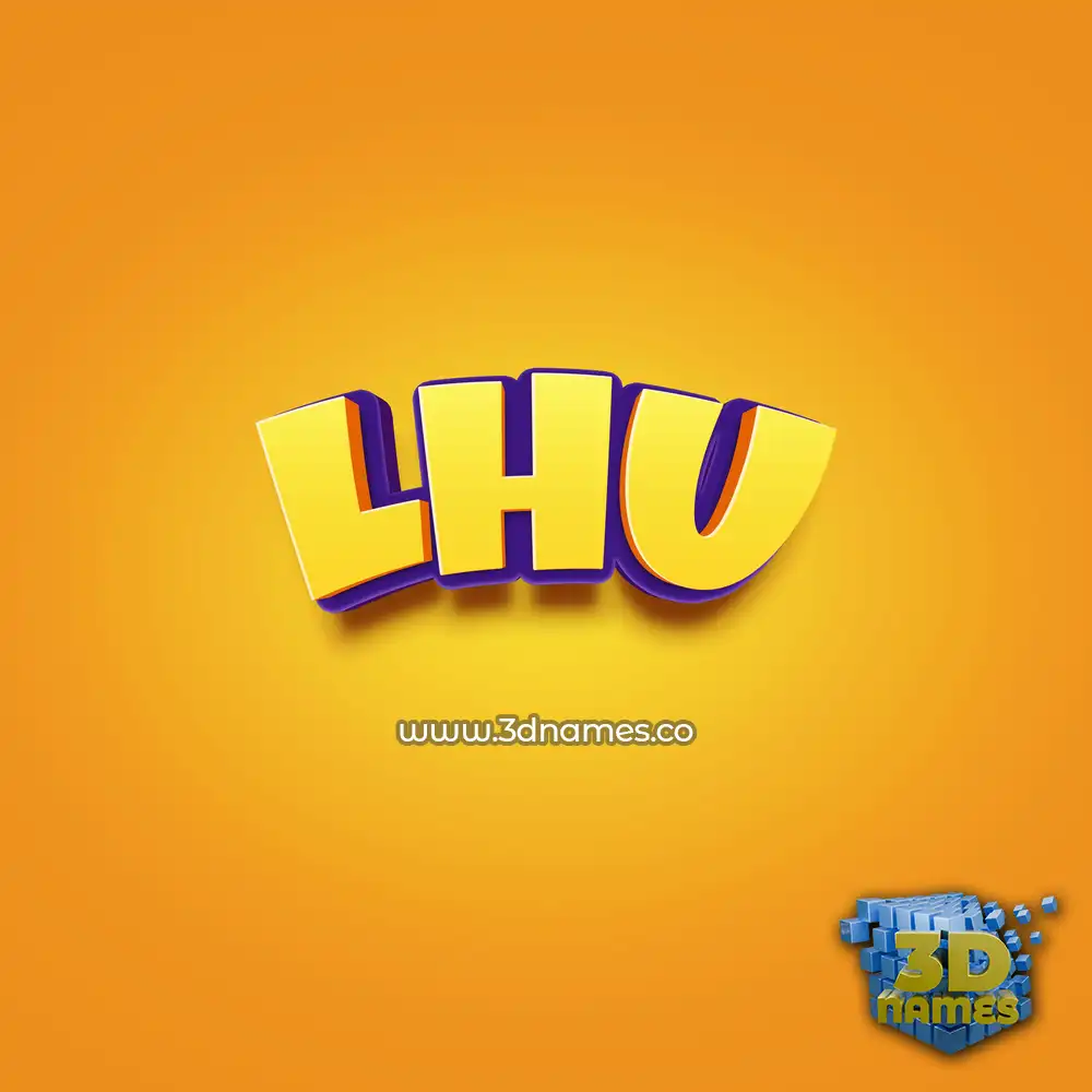 lhu in Orange Toon style - 3D name wallpaper