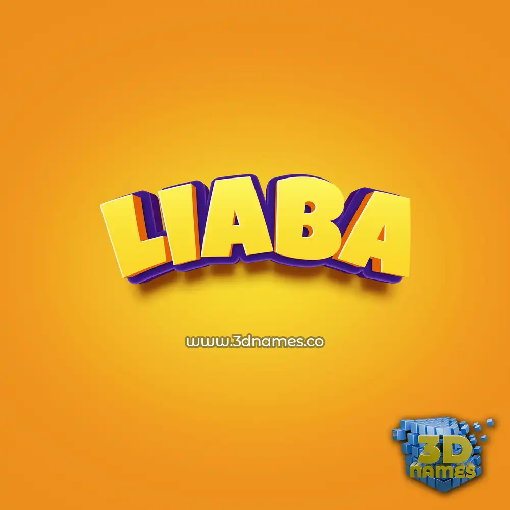 liaba in Orange Toon style - 3D name wallpaper