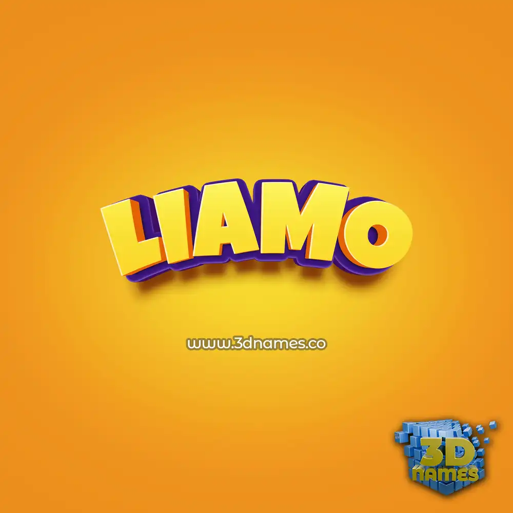 liamo in Orange Toon style - 3D name wallpaper