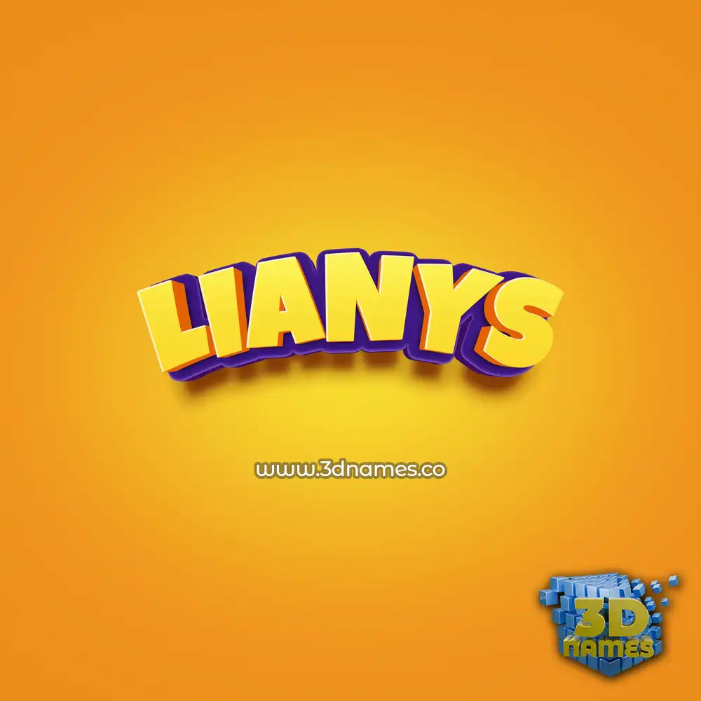 lianys in Orange Toon style - 3D name wallpaper