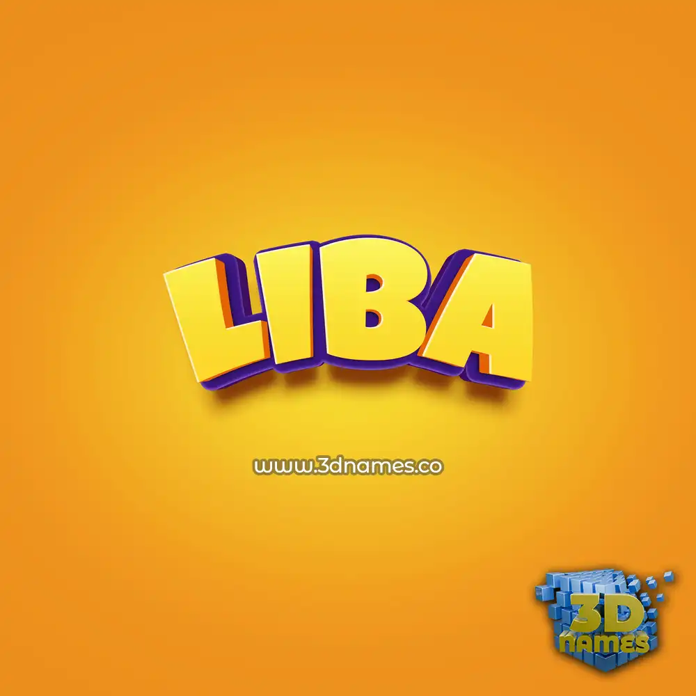 liba in Orange Toon style - 3D name wallpaper