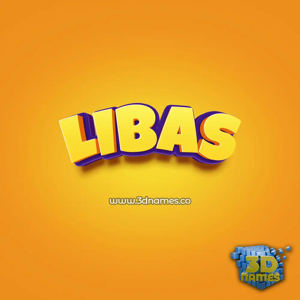 libas in Orange Toon style - 3D name wallpaper