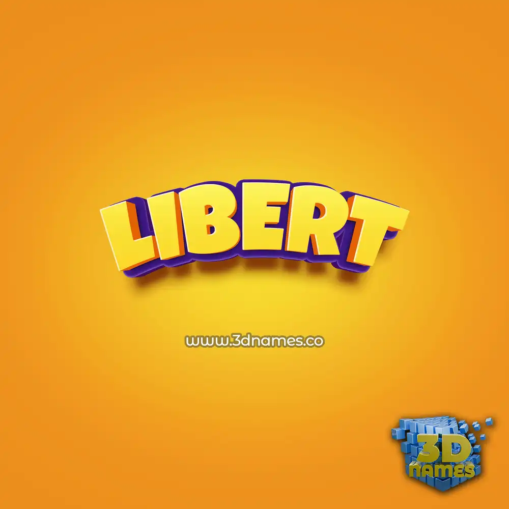 libert in Orange Toon style - 3D name wallpaper
