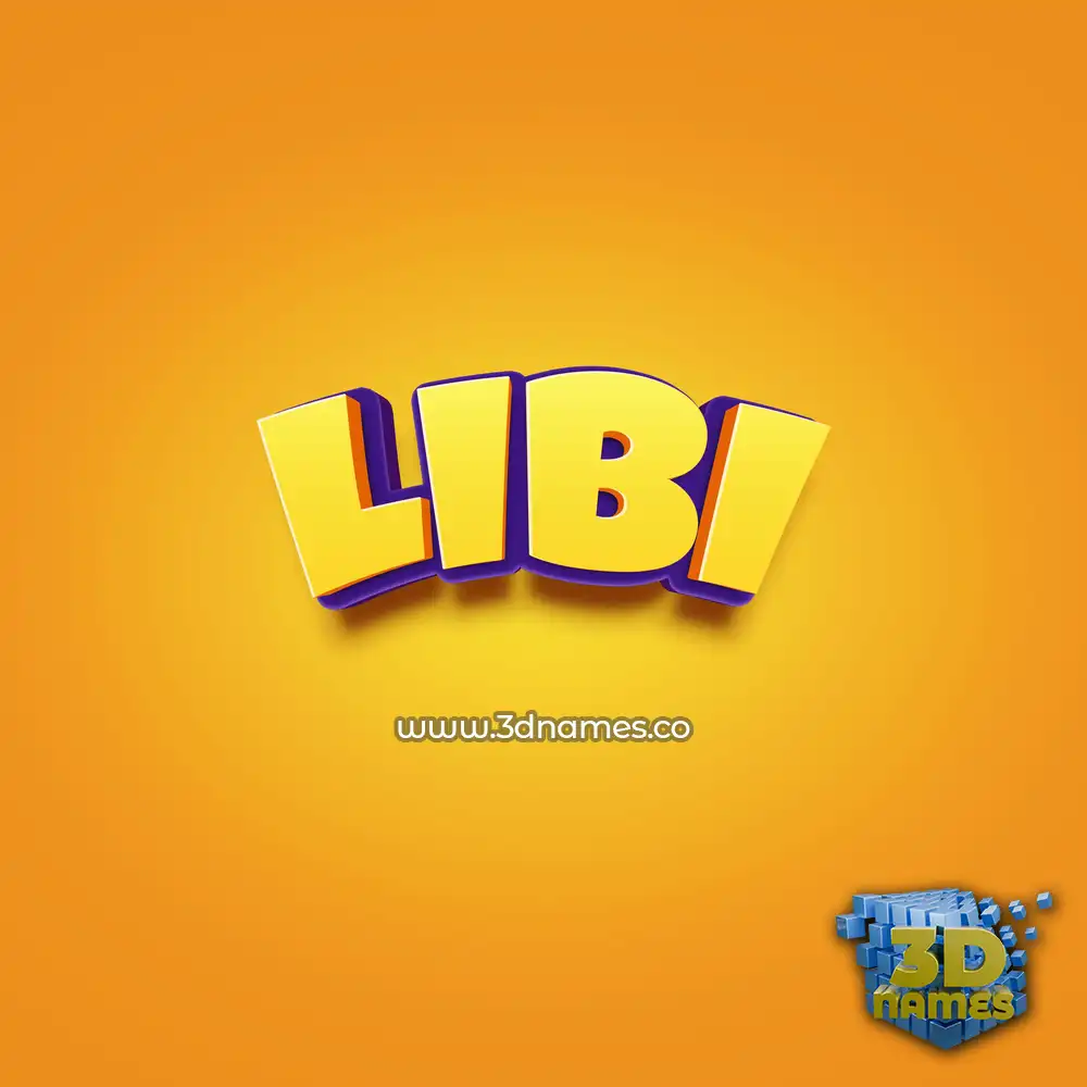 libi in Orange Toon style - 3D name wallpaper