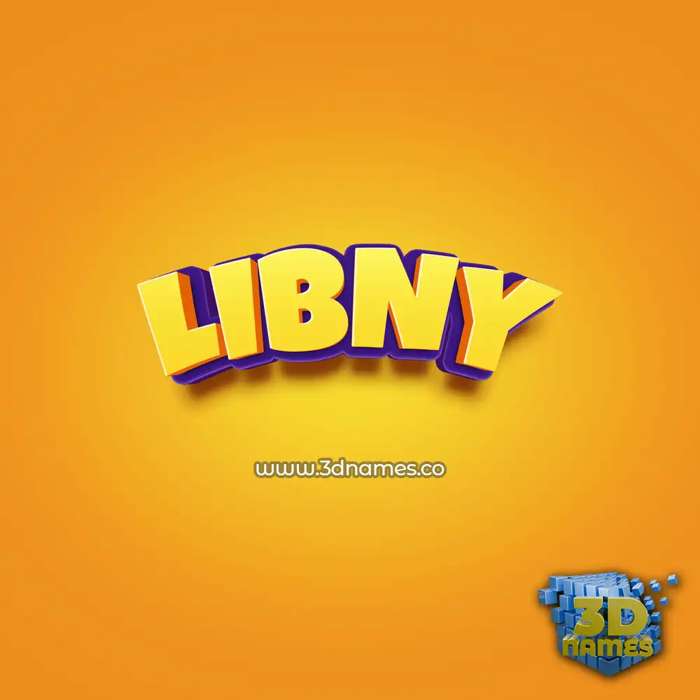 libny in Orange Toon style - 3D name wallpaper