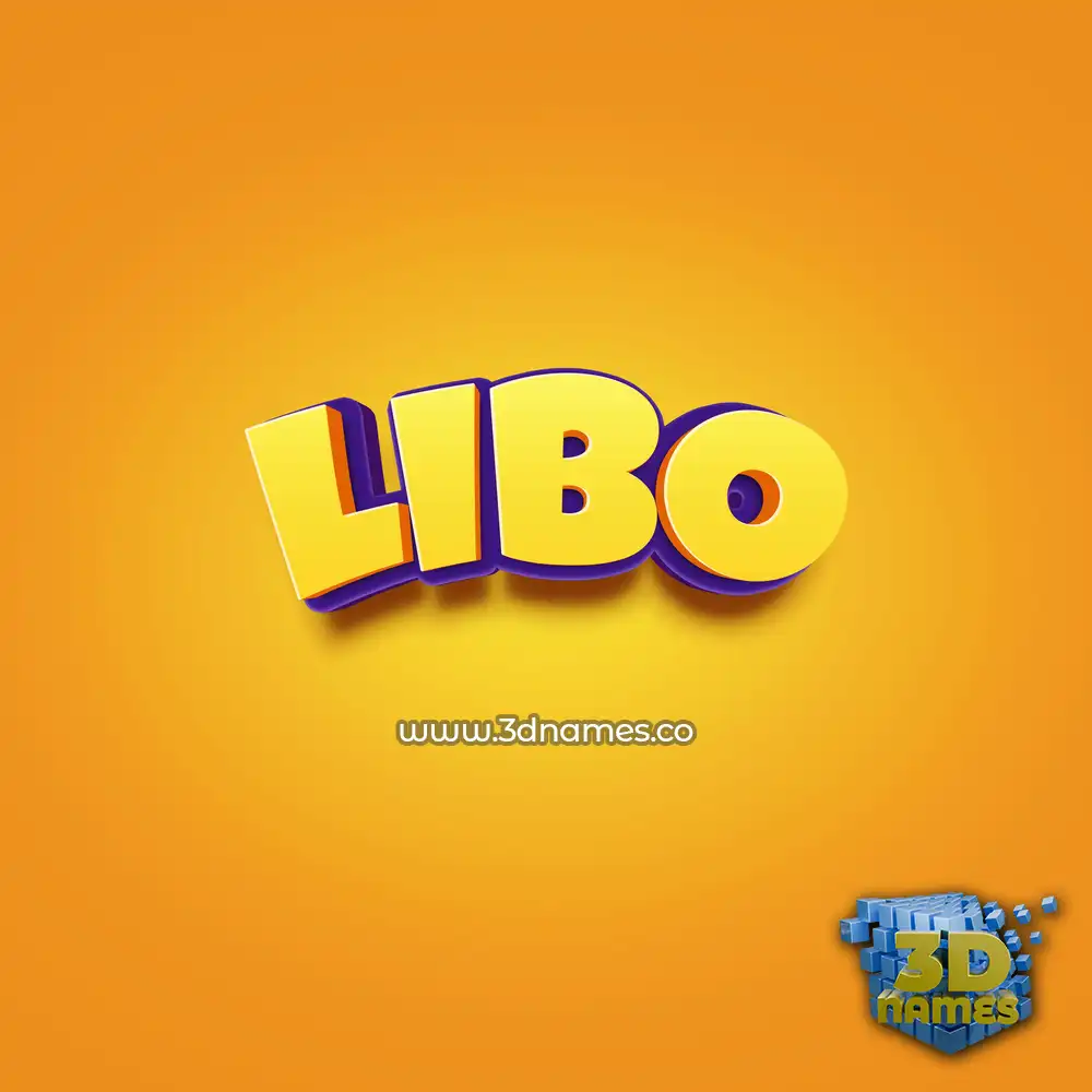 libo in Orange Toon style - 3D name wallpaper