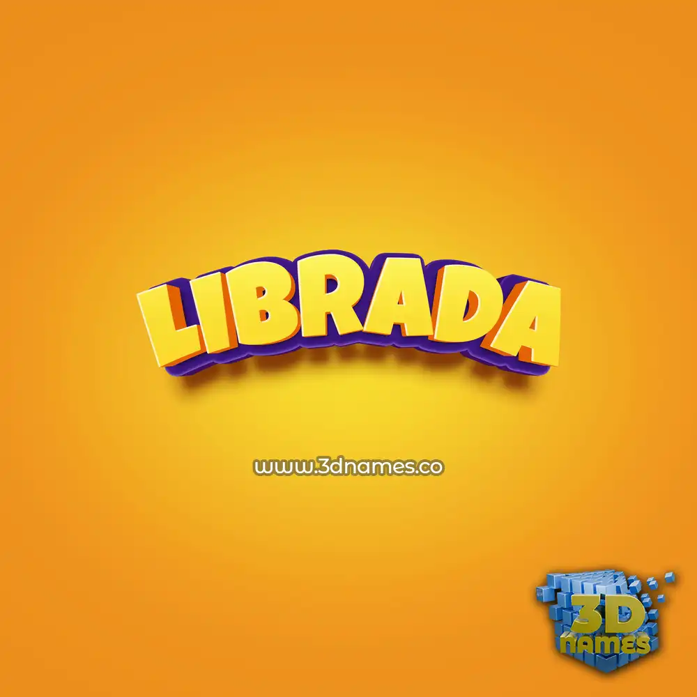 librada in Orange Toon style - 3D name wallpaper