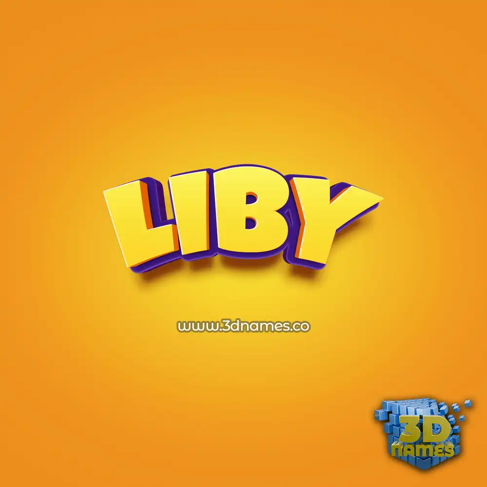 liby in Orange Toon style - 3D name wallpaper