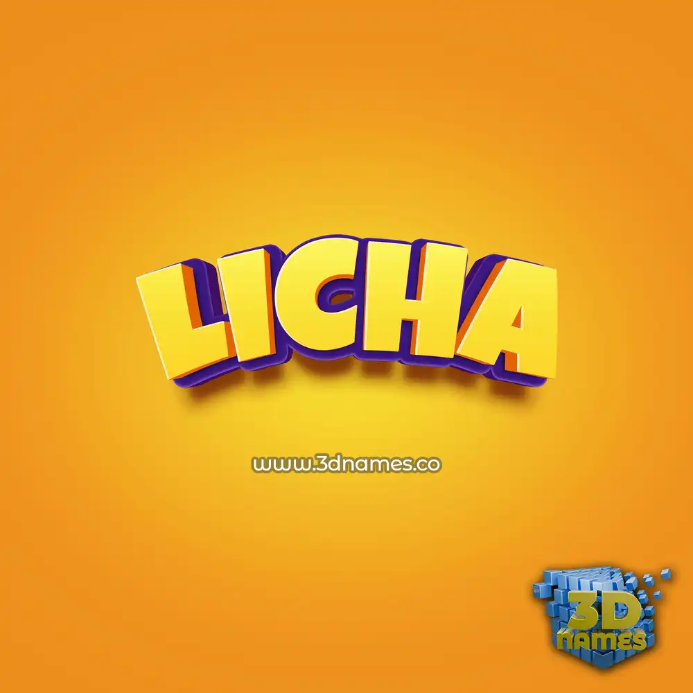licha in Orange Toon style - 3D name wallpaper