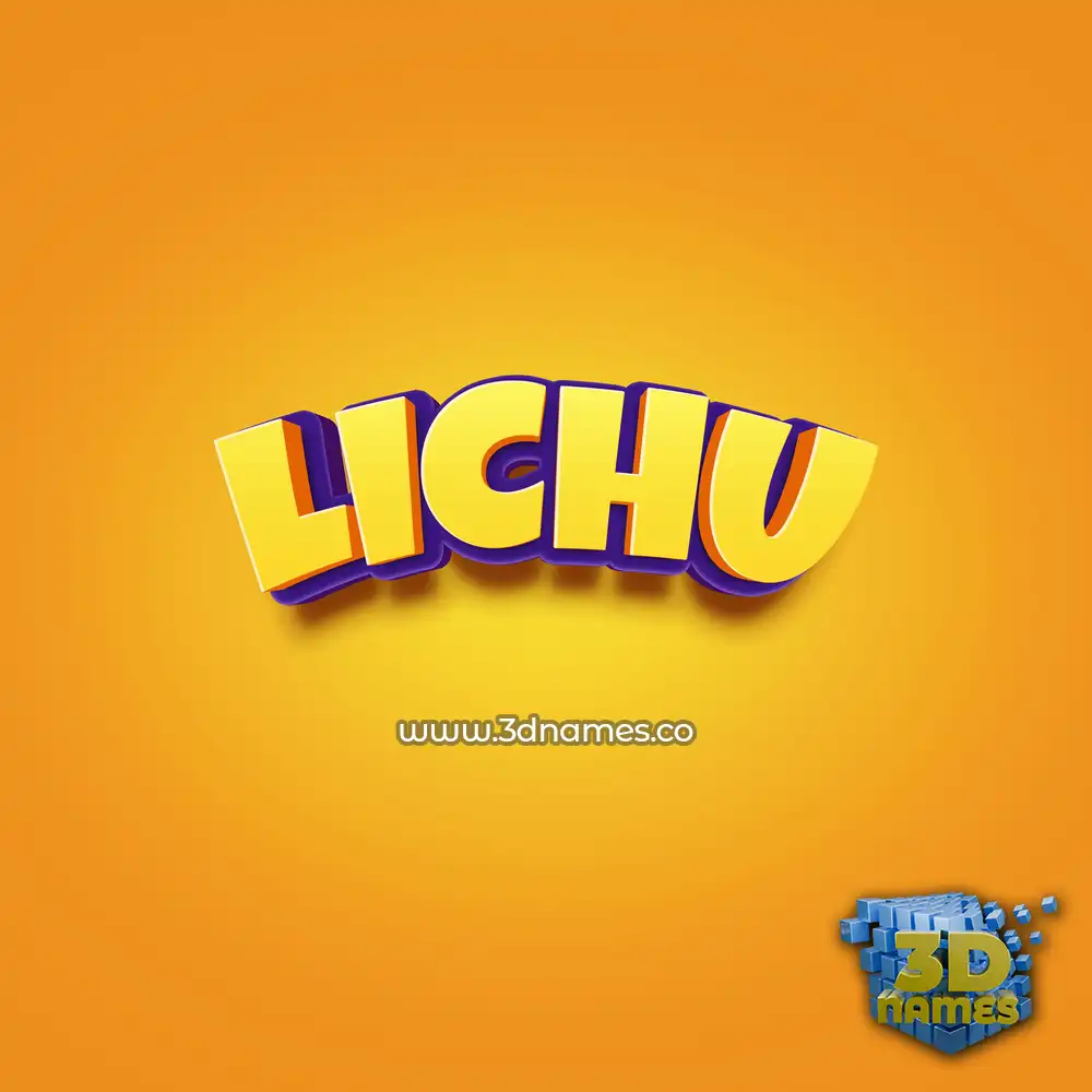 lichu in Orange Toon style - 3D name wallpaper