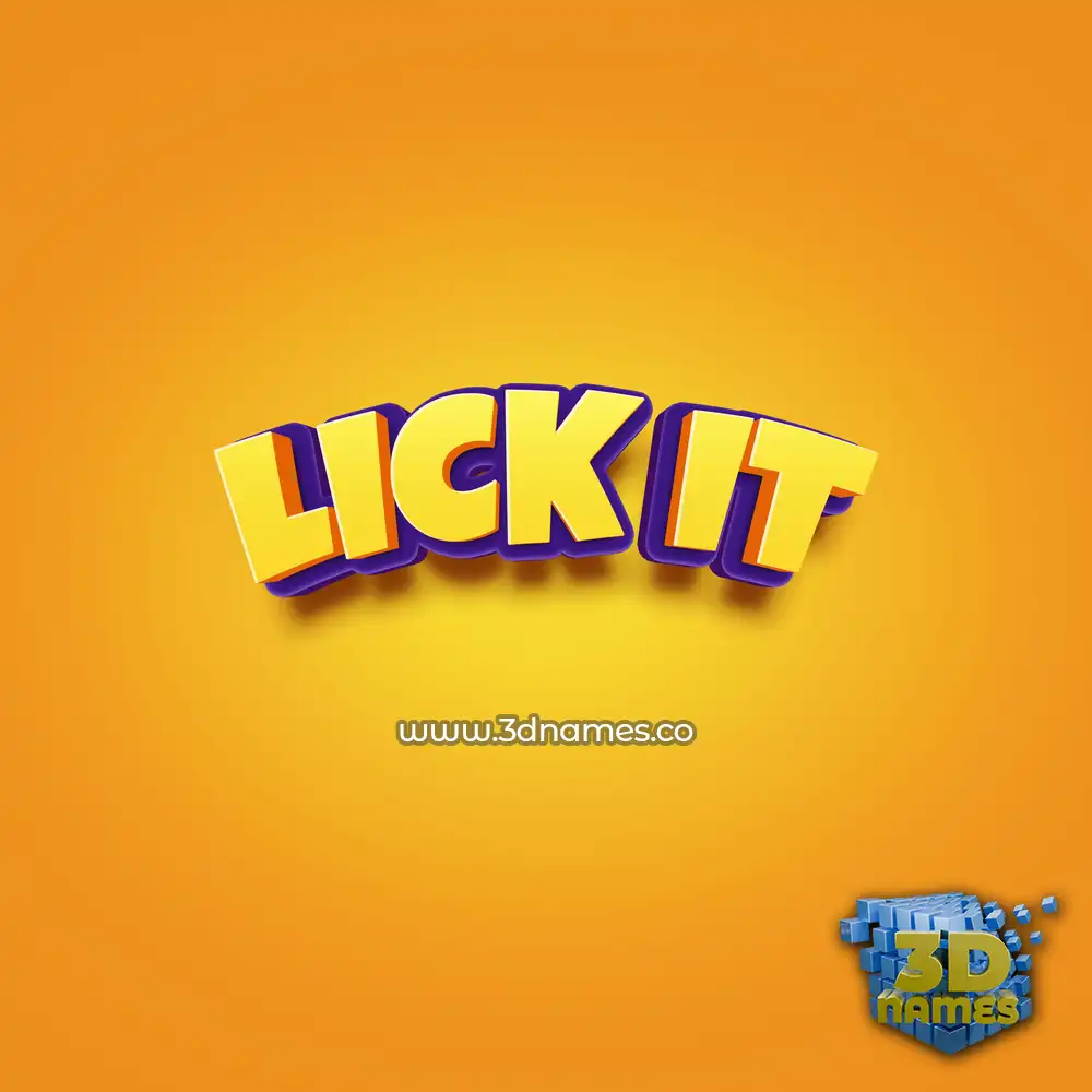 lick it in Orange Toon style - 3D name wallpaper