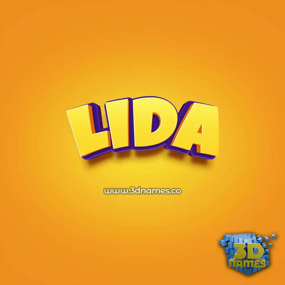 lida in Orange Toon style - 3D name wallpaper