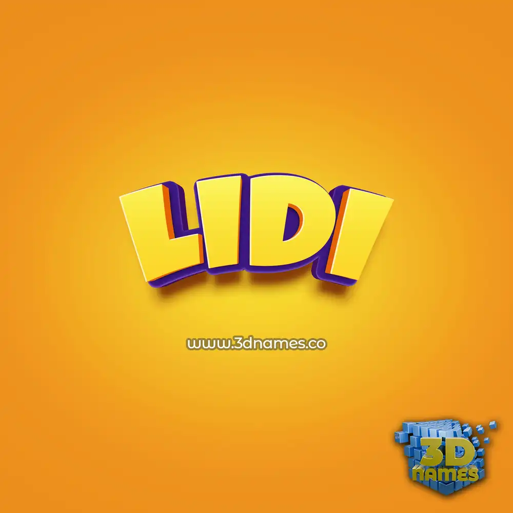 lidi in Orange Toon style - 3D name wallpaper
