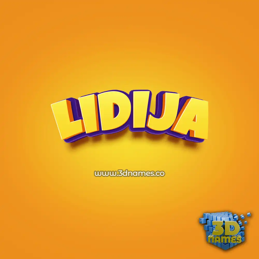 lidija in Orange Toon style - 3D name wallpaper