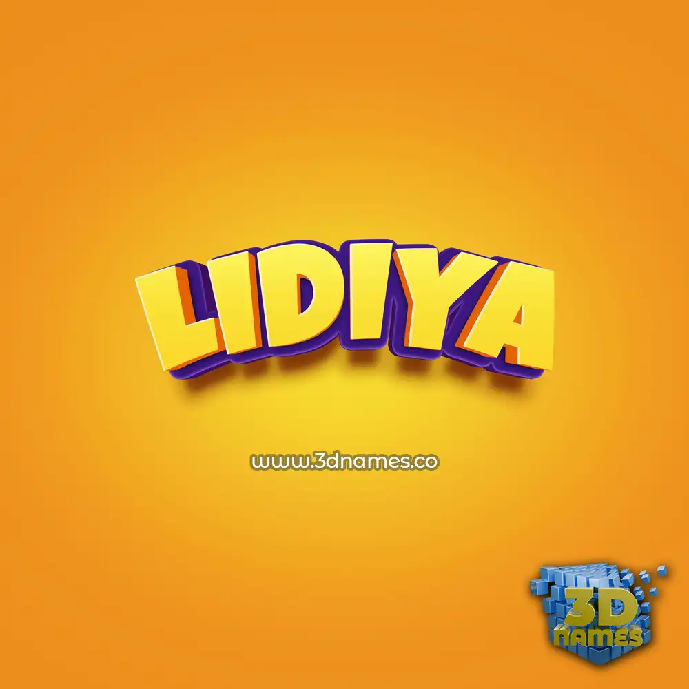 lidiya in Orange Toon style - 3D name wallpaper