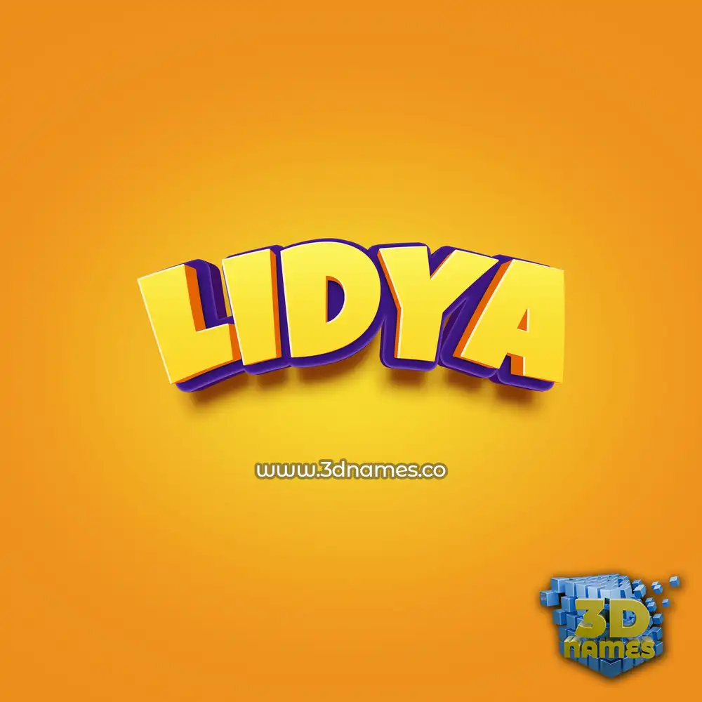 lidya in Orange Toon style - 3D name wallpaper