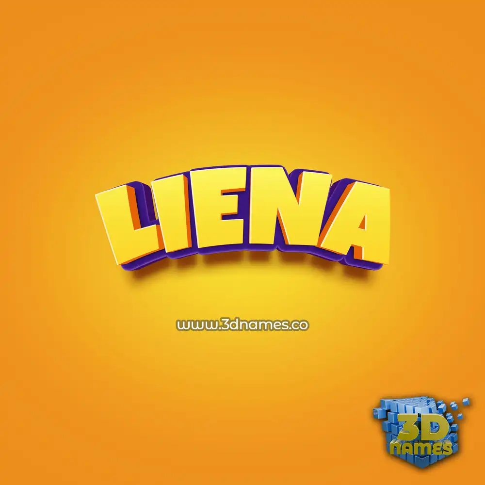 liena in Orange Toon style - 3D name wallpaper