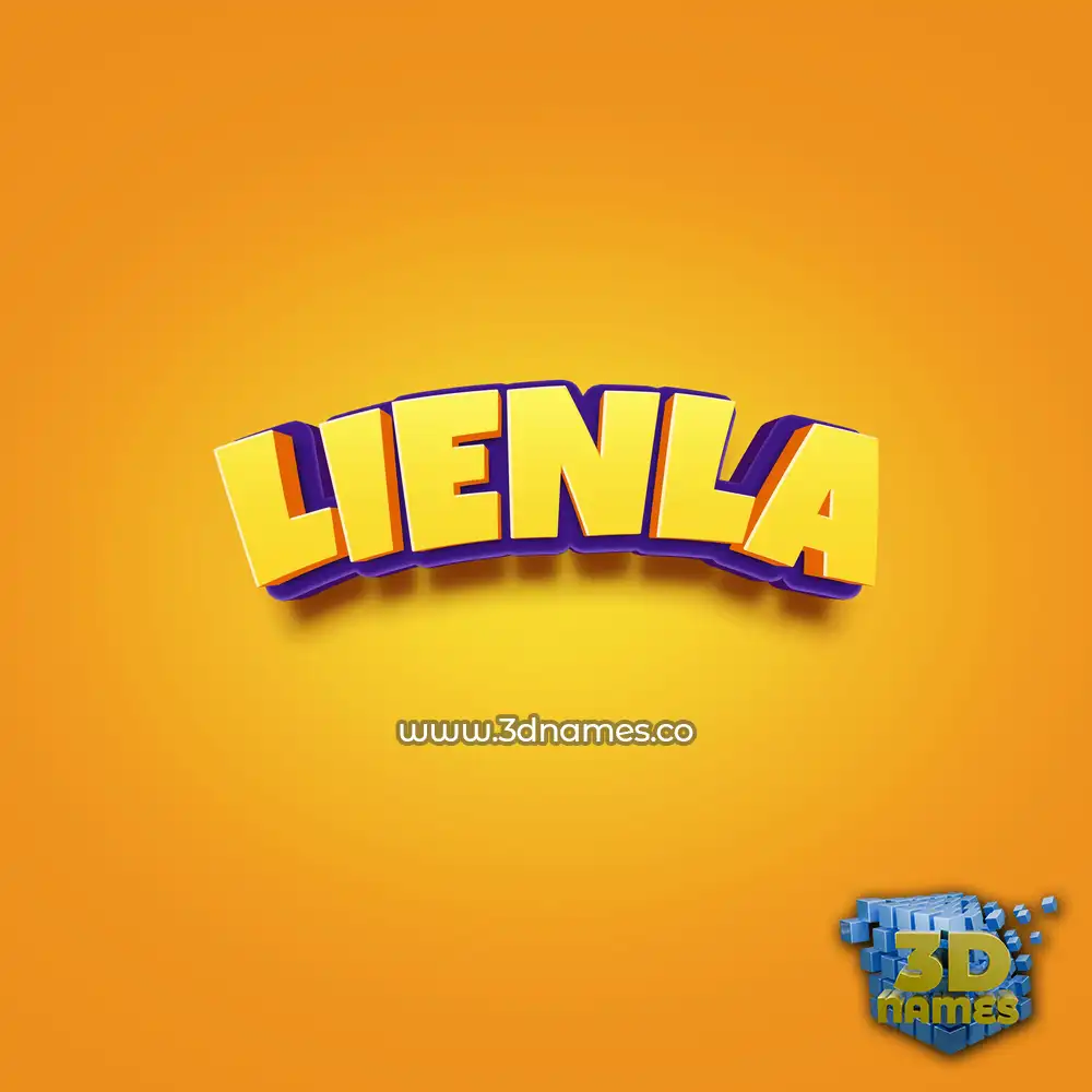 lienla in Orange Toon style - 3D name wallpaper
