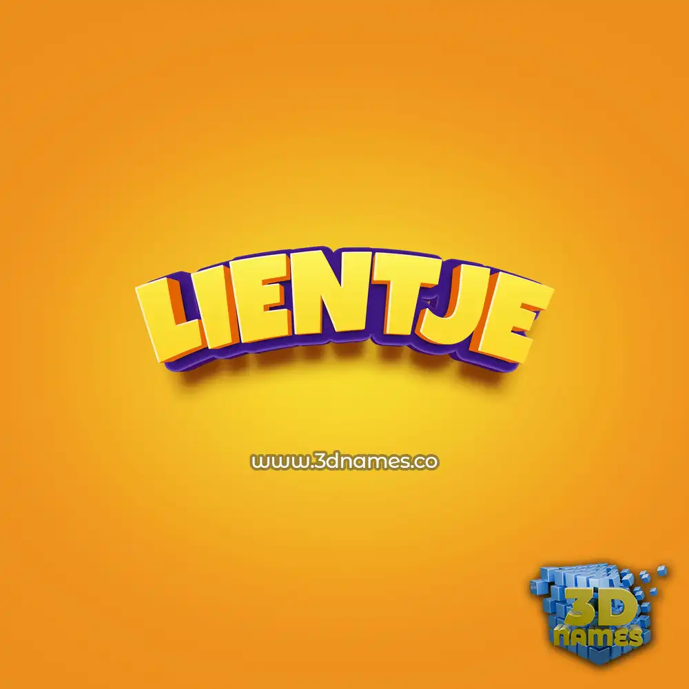 lientje in Orange Toon style - 3D name wallpaper