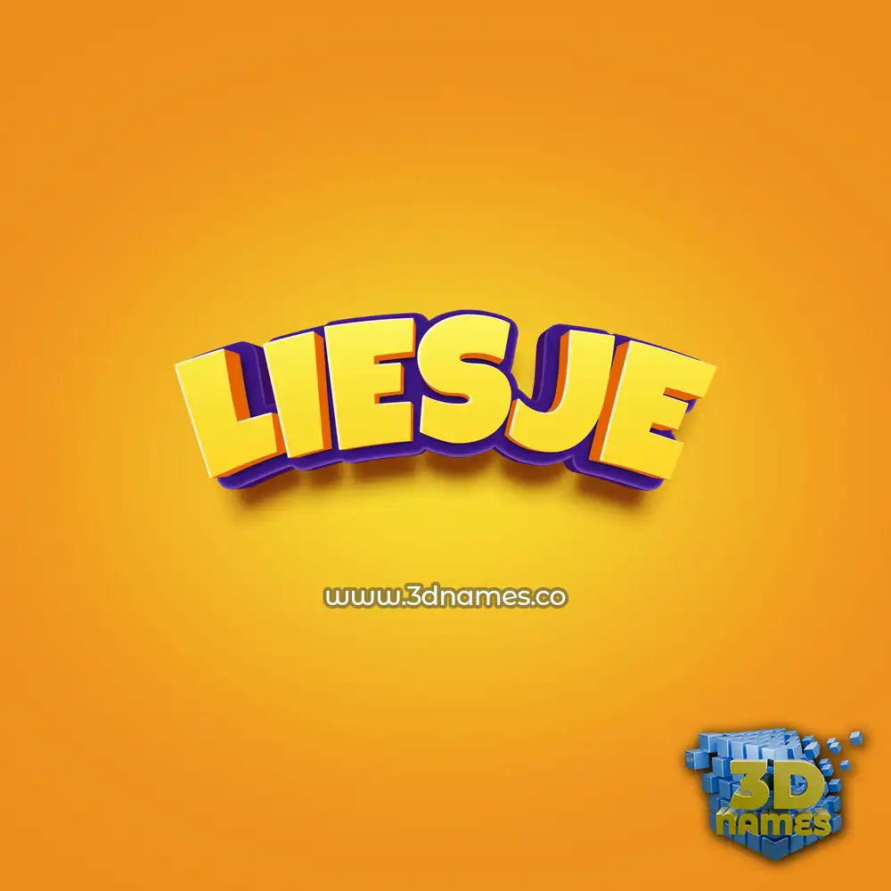liesje in Orange Toon style - 3D name wallpaper