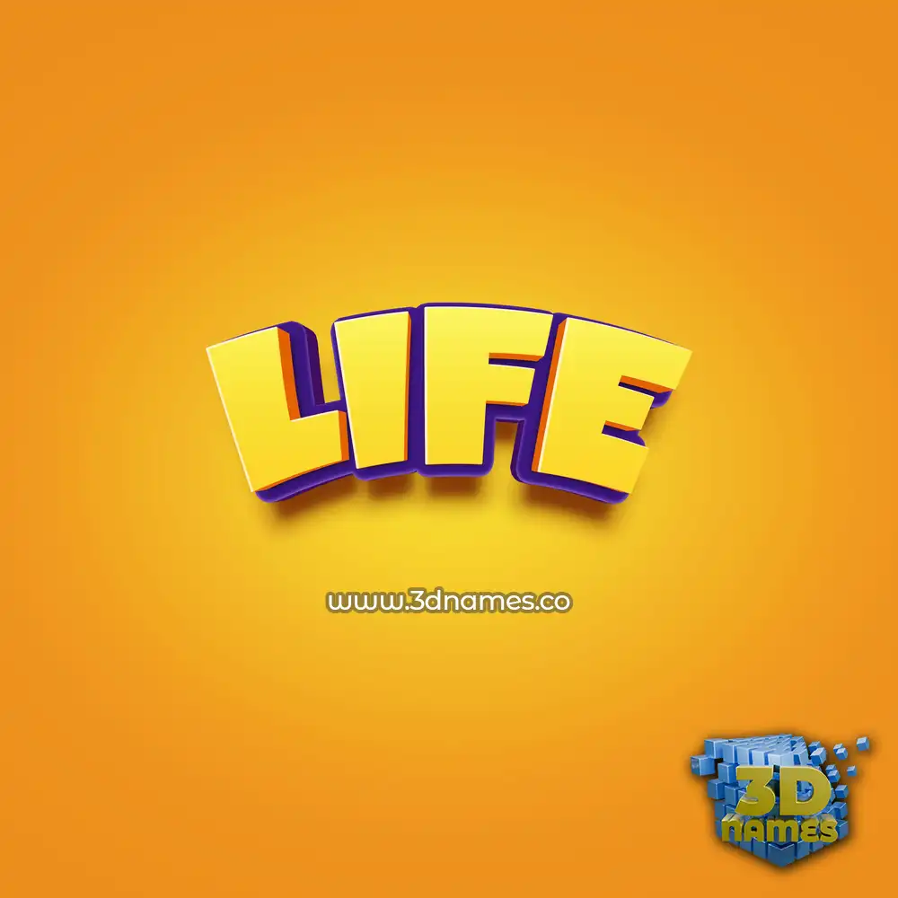 life in Orange Toon style - 3D name wallpaper