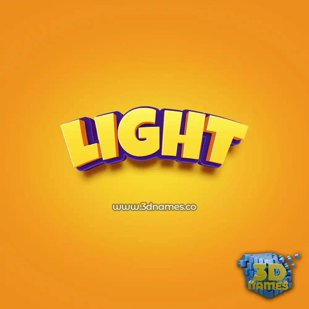 light in Orange Toon style - 3D name wallpaper