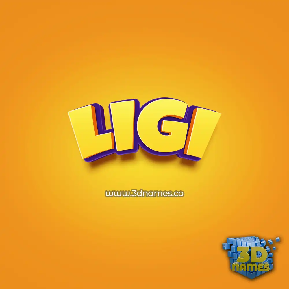 ligi in Orange Toon style - 3D name wallpaper