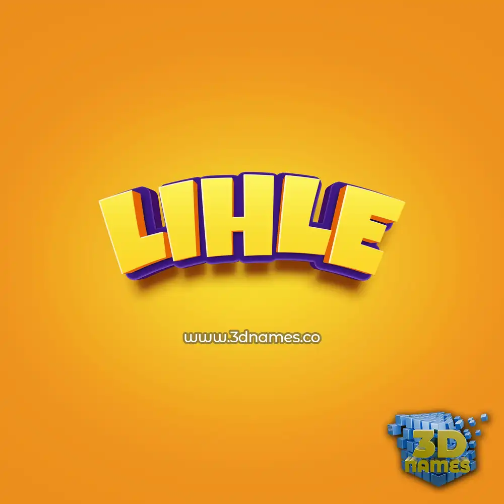 lihle in Orange Toon style - 3D name wallpaper
