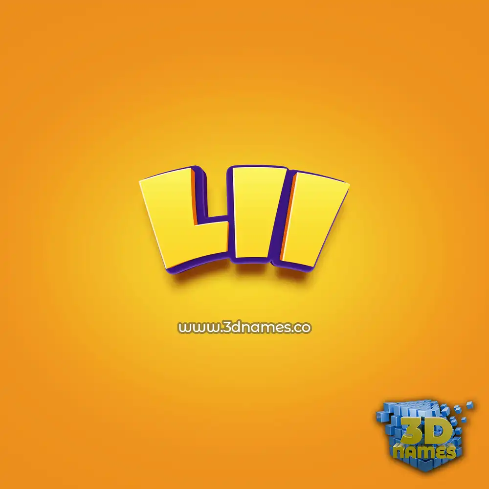 lii in Orange Toon style - 3D name wallpaper