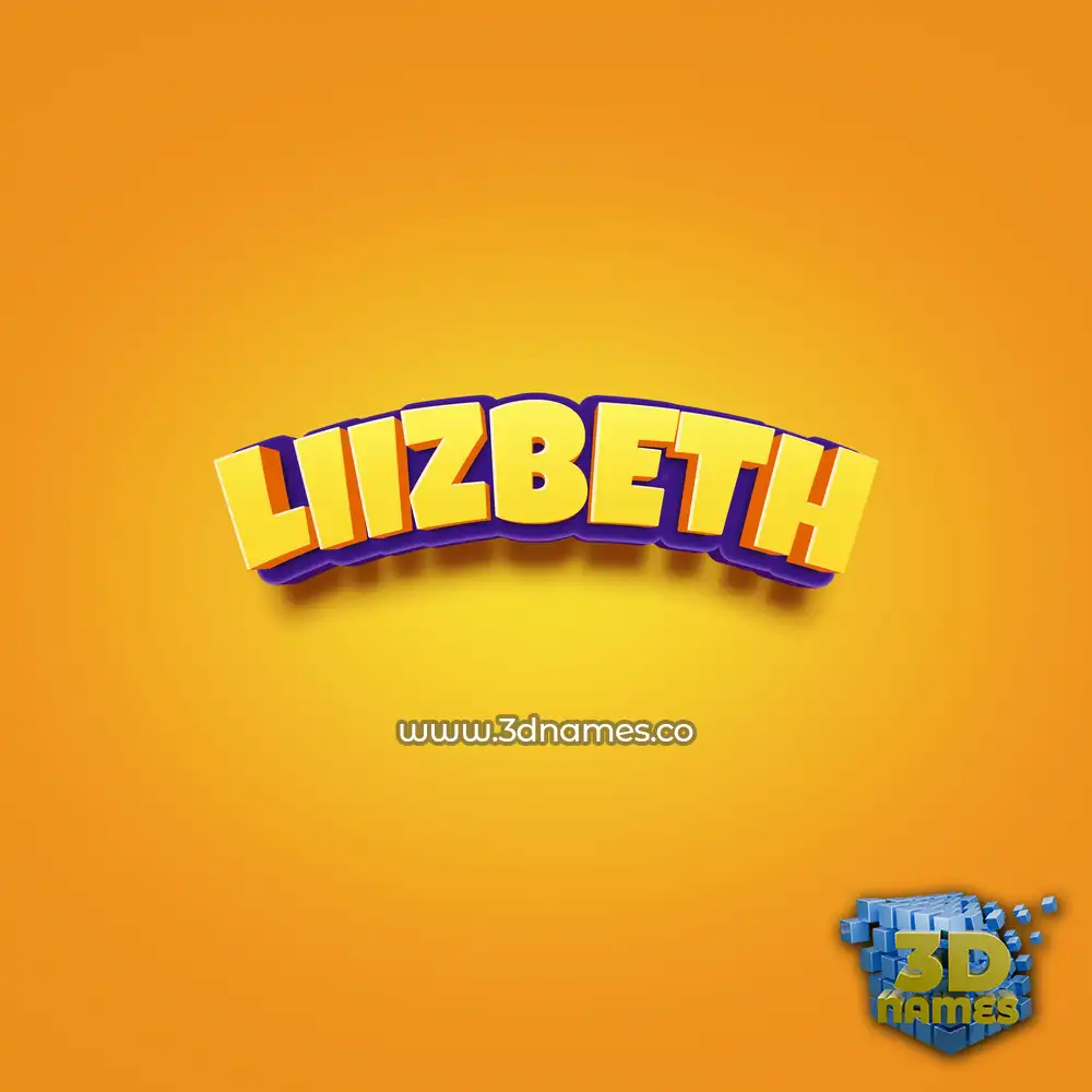 liizbeth in Orange Toon style - 3D name wallpaper