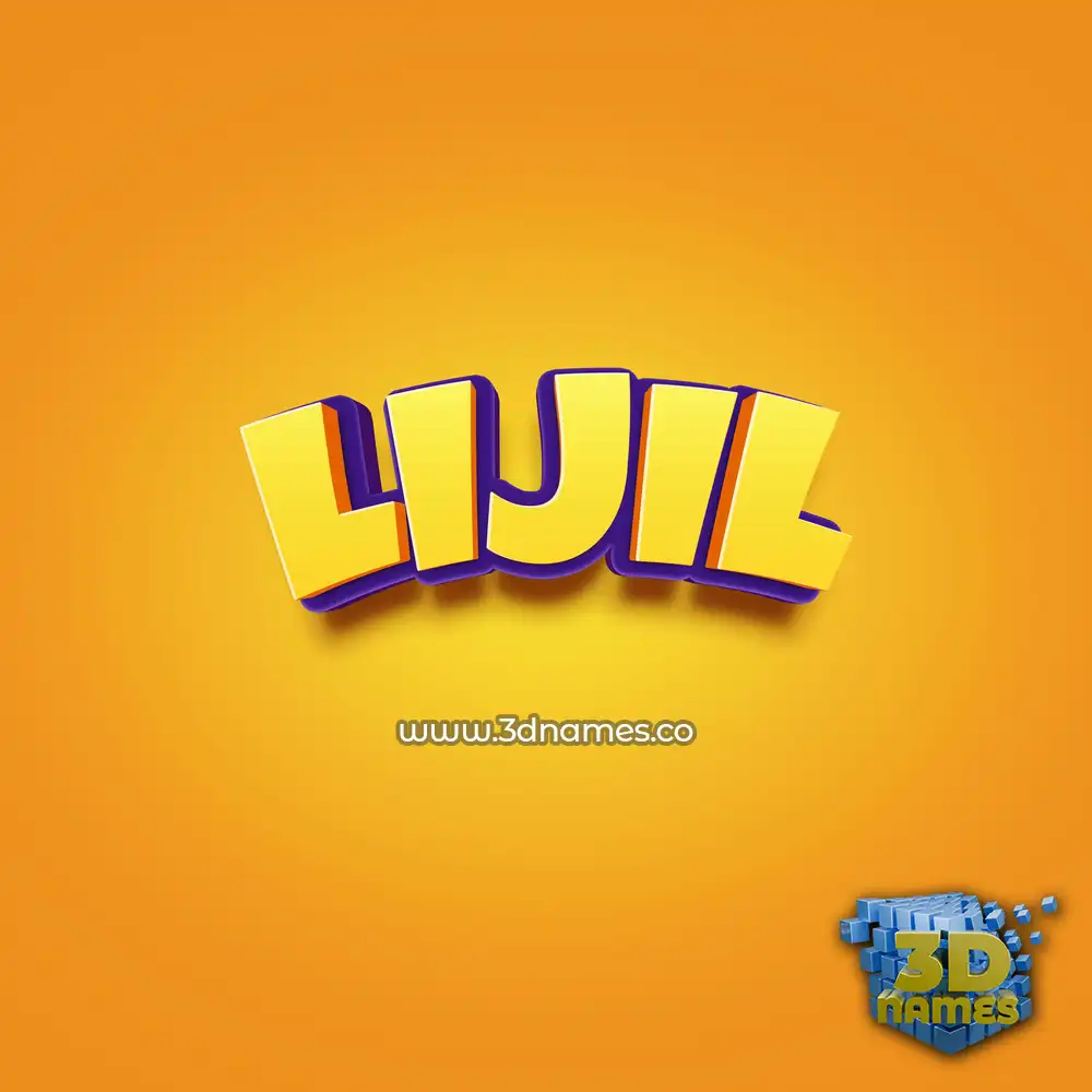 lijil in Orange Toon style - 3D name wallpaper