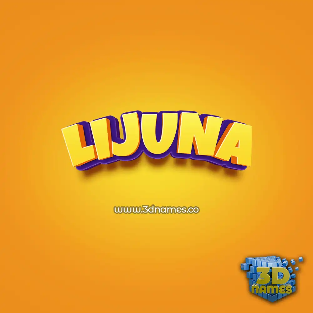 lijuna in Orange Toon style - 3D name wallpaper