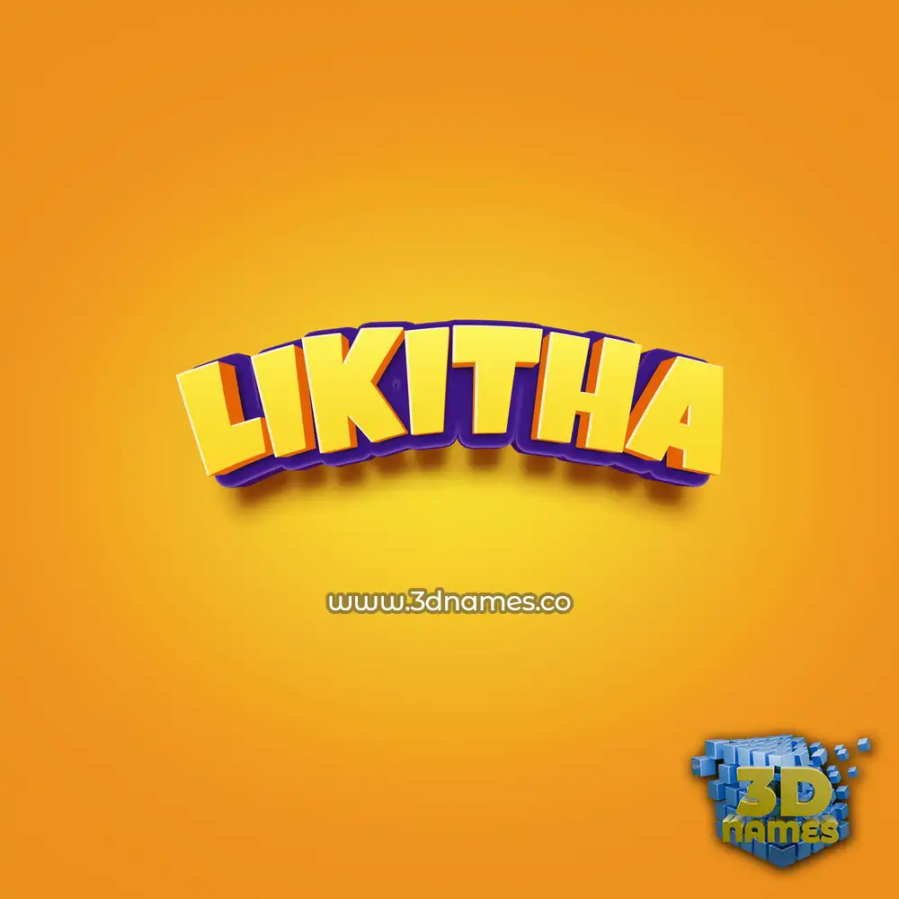likitha in Orange Toon style - 3D name wallpaper