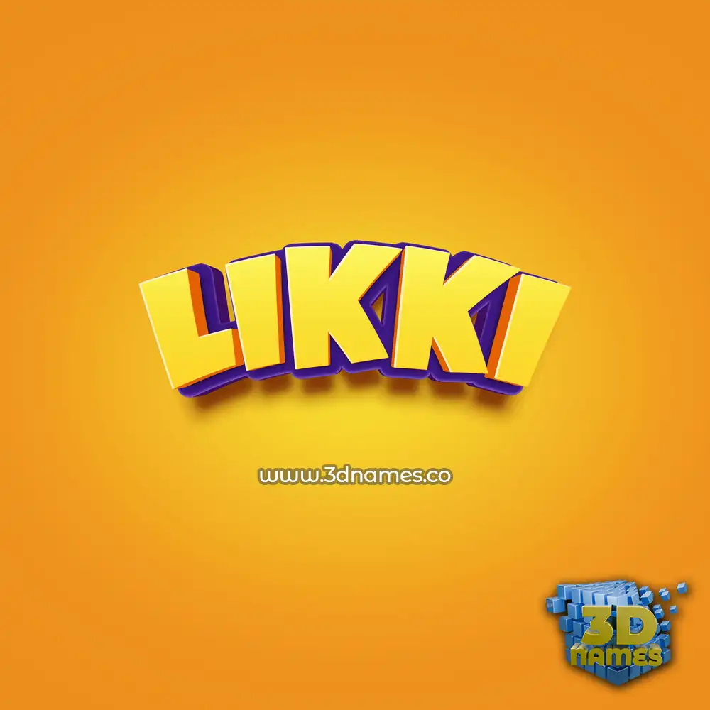 likki in Orange Toon style - 3D name wallpaper