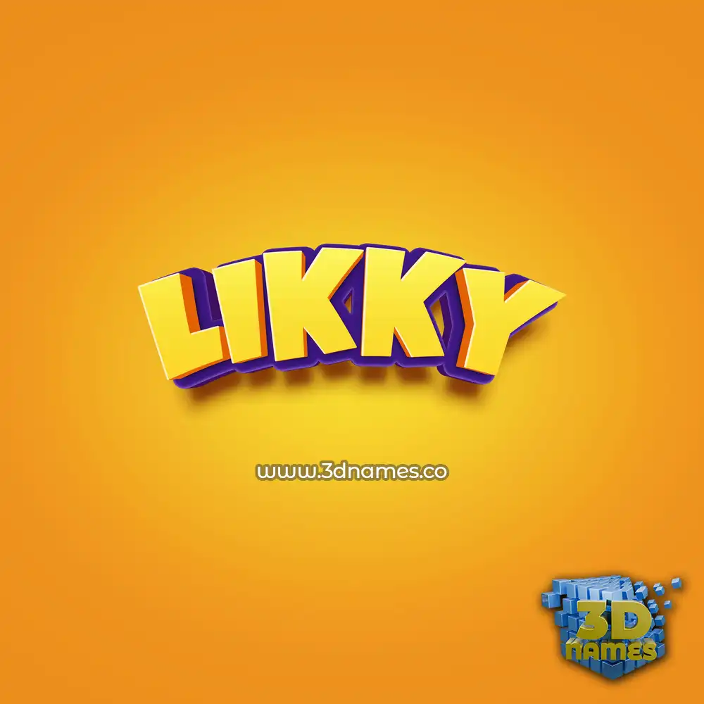 likky in Orange Toon style - 3D name wallpaper