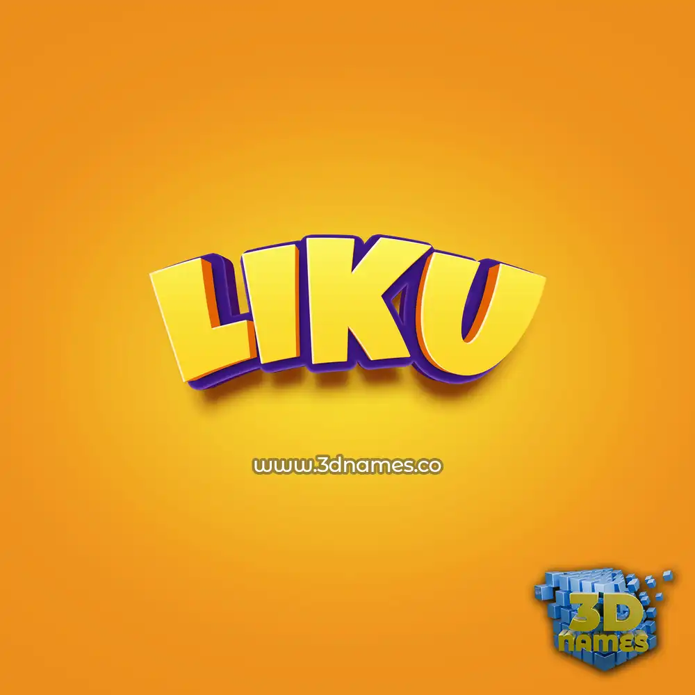 liku in Orange Toon style - 3D name wallpaper