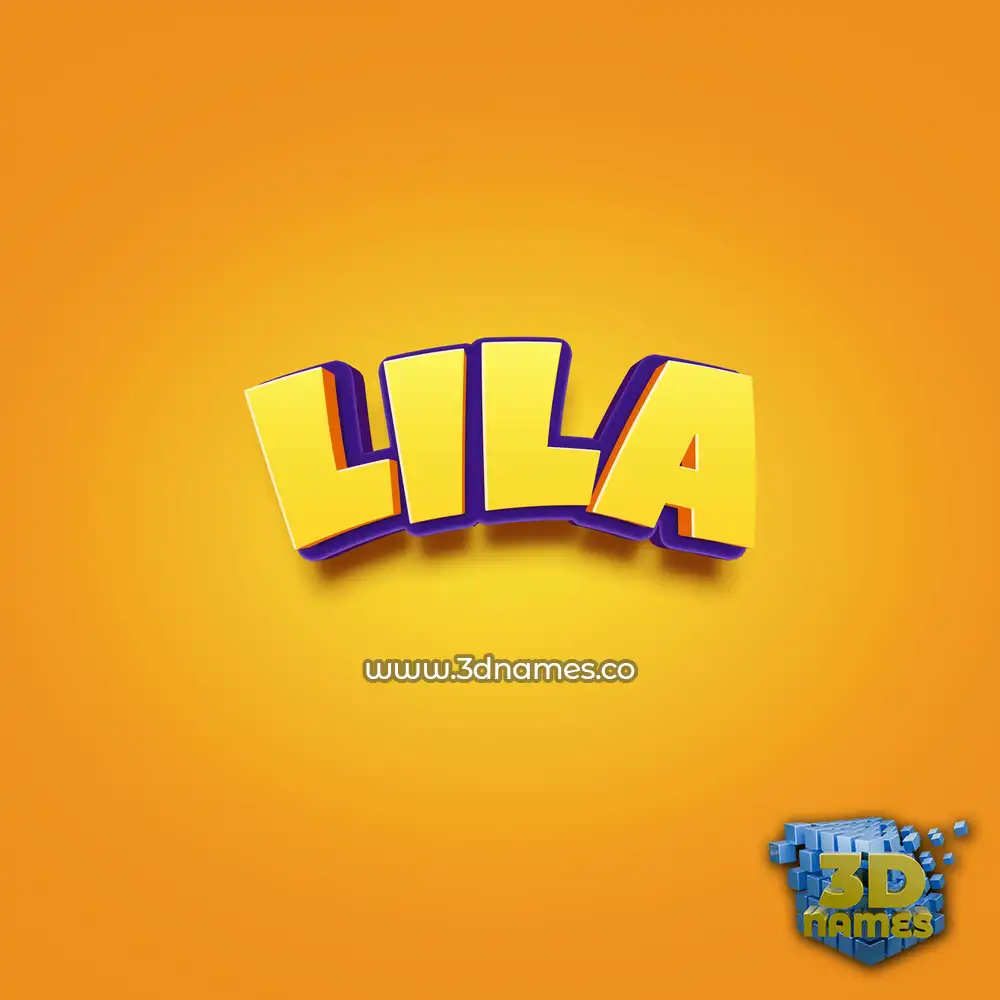 lila in Orange Toon style - 3D name wallpaper