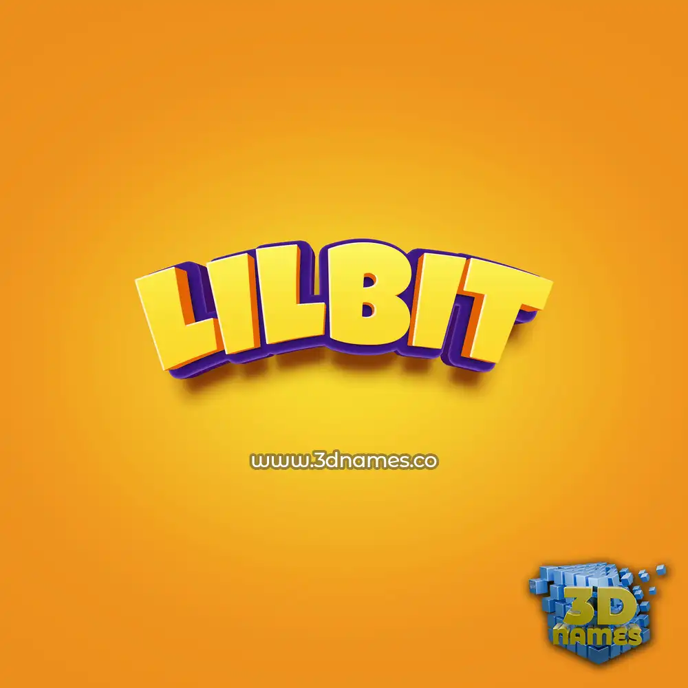 lilbit in Orange Toon style - 3D name wallpaper
